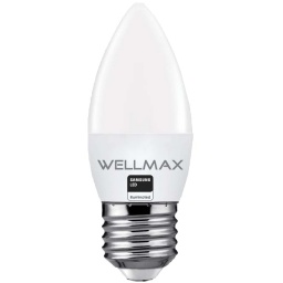 LAMPARA LED WELLMAX 6W ROSCA E27 TIPO VELA BLANCO CLIDO