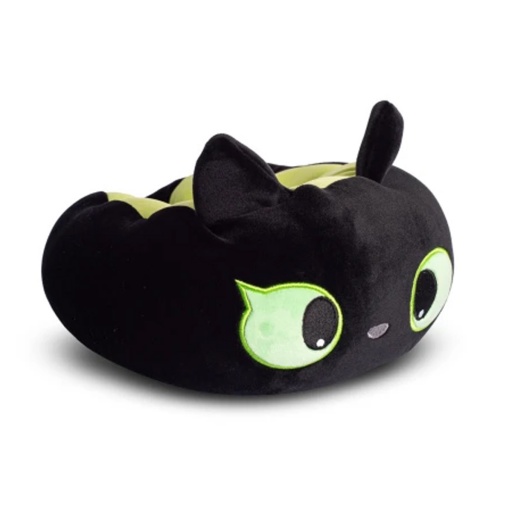 ALMOHADA PARA VIAJE GATITO NEGRO VERDE