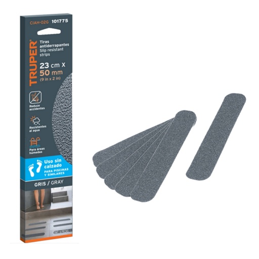 TIRAS ANTIDESLIZANTES TRUPER PACK X 6 GRIS