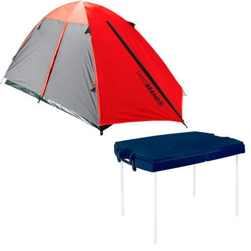 CARPA PARA TRES PERSONAS SWISSBRAND + MESA DESARMABLE CAMPING